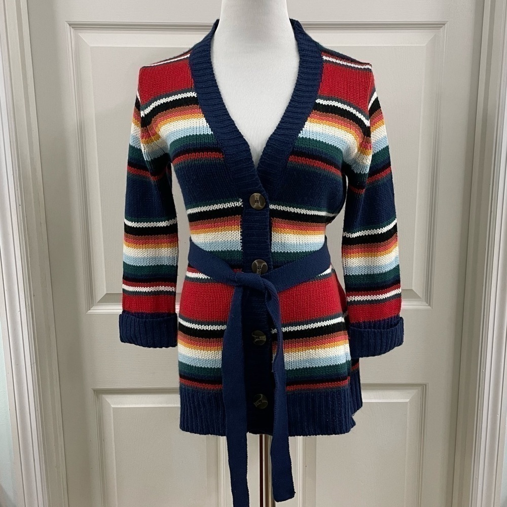 Allison Brittney Striped Knit Cardigan - Size Medium